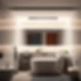 Elegant LED panel light illuminating a modern bathroom