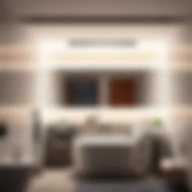 Elegant LED panel light illuminating a modern bathroom