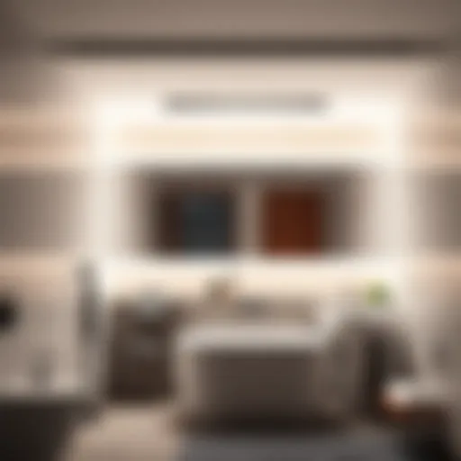 Elegant LED panel light illuminating a modern bathroom