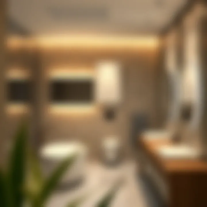 Various styles of LED panel lights suitable for bathrooms