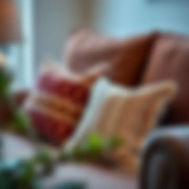 Charming decorative cushions on a couch