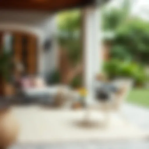 Elegant outdoor rug enhancing patio aesthetics