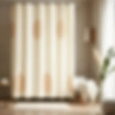 Minimalistic shower curtain set in neutral tones