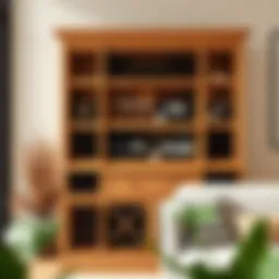 Elegant wooden wine rack showcasing a curated collection of fine wines