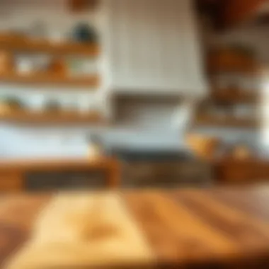 An array of different wood types used in butcher block countertops displayed side by side