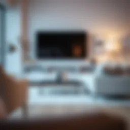 Sleek design of a modern cable hider integrated into a stylish living room setting