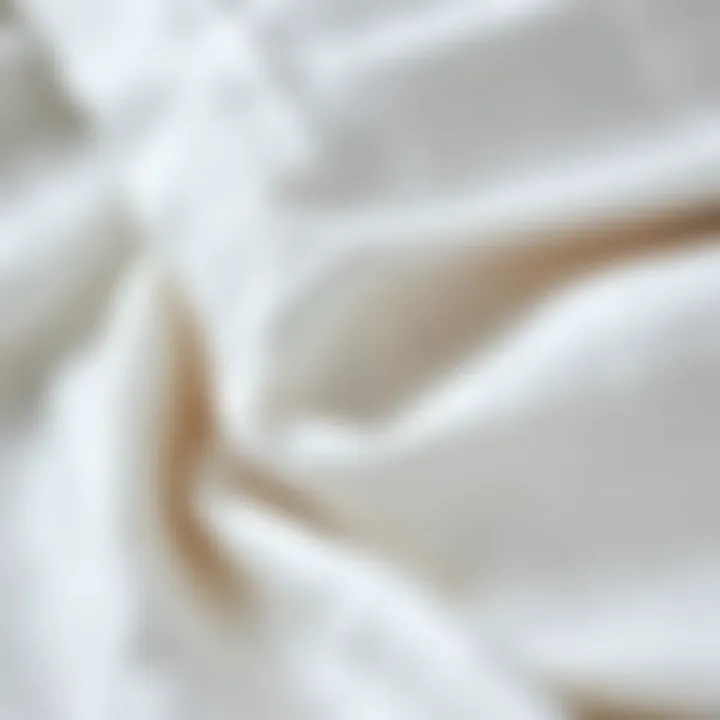 Close-up of fabric texture and weave of a 600 thread count sheet