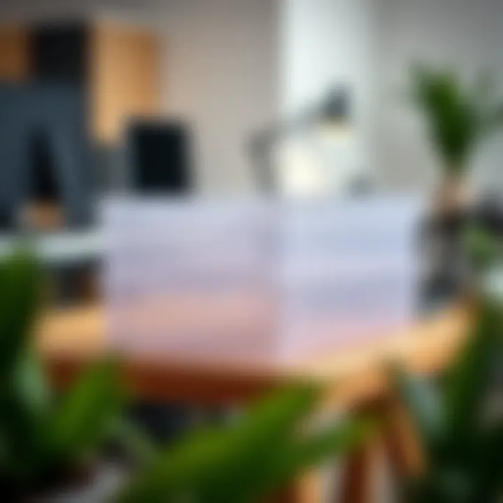 Contemporary plastic drawer organizer displayed in a modern workspace