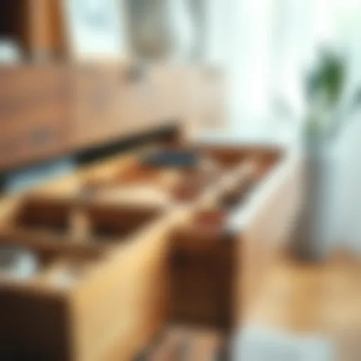 Elegant wooden drawer organizer showcasing compartments for optimal storage
