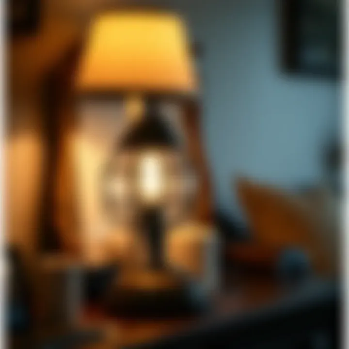 Vintage-inspired table light fixture enhancing ambiance