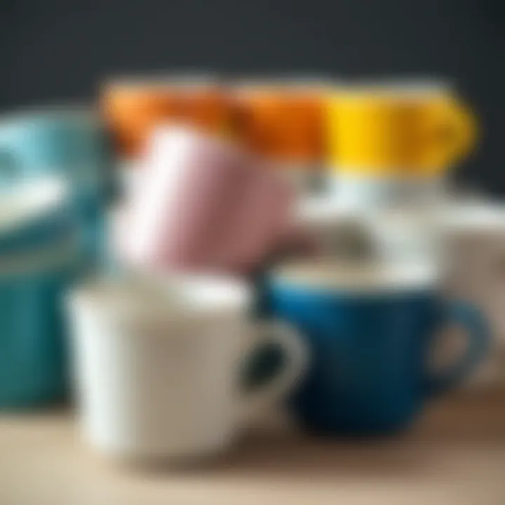 Vibrant Collection of Corelle Mugs A vibrant collection of Corelle Ware mugs in various colors