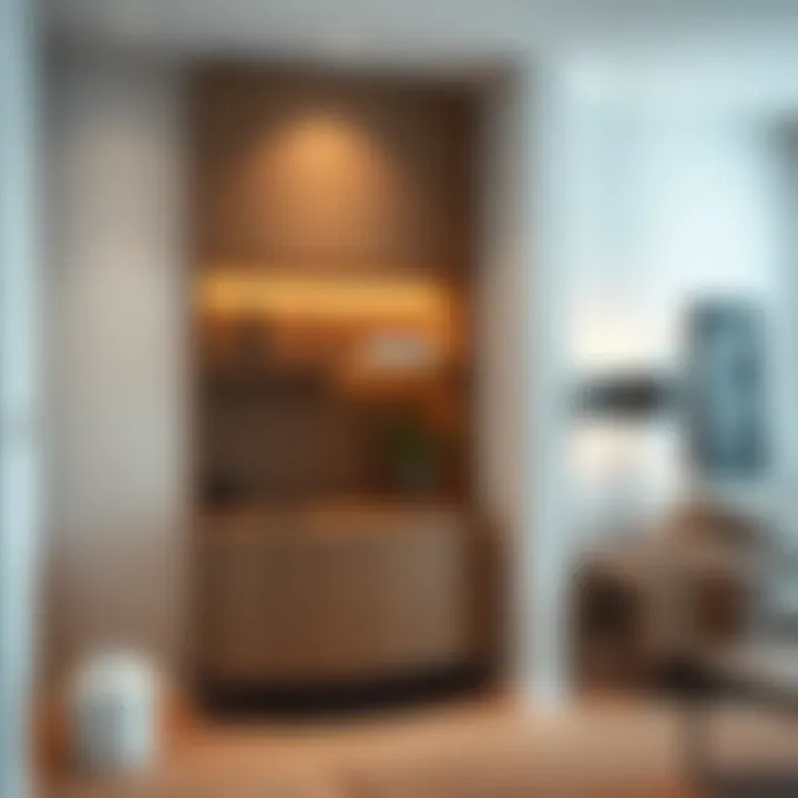 Modern corner cabinet with sleek lines and minimalist aesthetic.