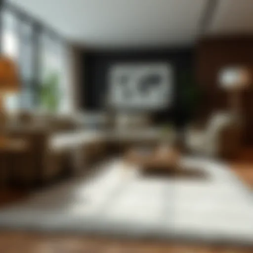 Luxurious couch throw rug enhancing modern decor