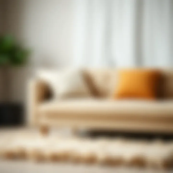 Textured materials used in couch throw rugs