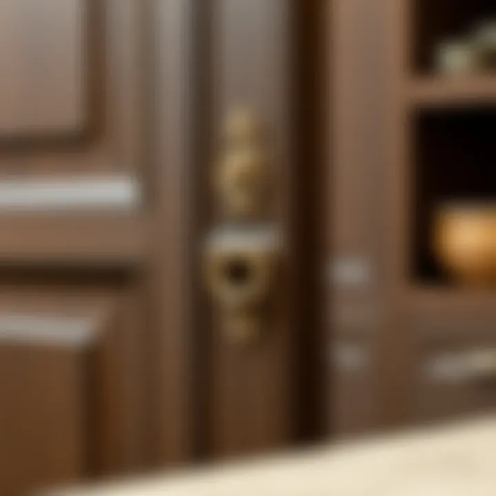 Close-up of a beautifully crafted bypass door with intricate detailing