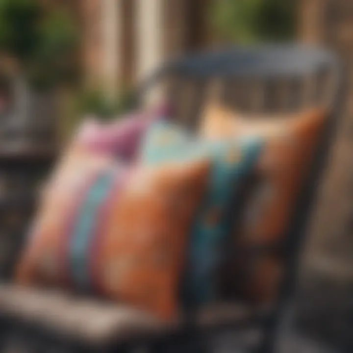 Colorful cushion designs for outdoor wrought iron furniture