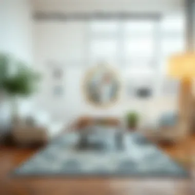 Diagram illustrating rug size versus room dimensions