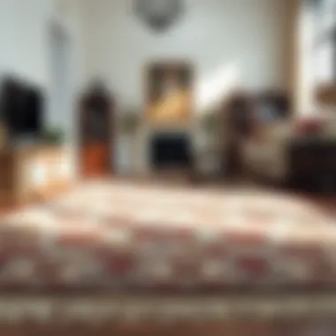 Elegant living room with perfectly sized rug enhancing space