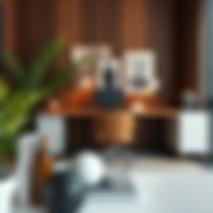 Elegant home office desk setup