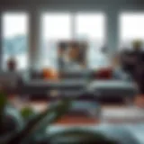 Stylish sofa set in a modern living room