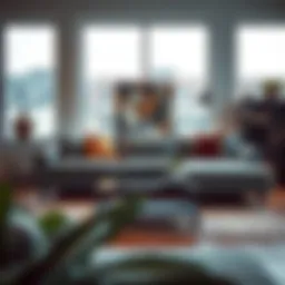 Stylish sofa set in a modern living room