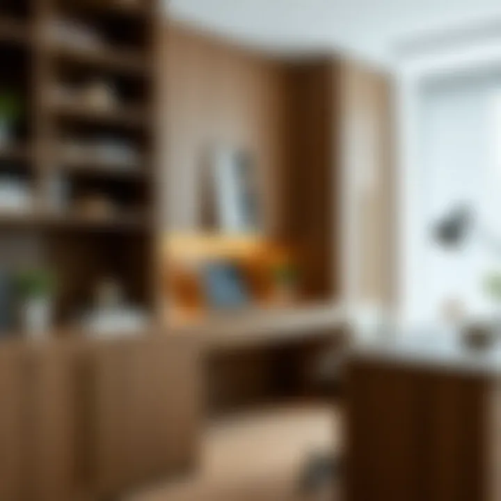 Diverse materials used in cabinetry for home offices