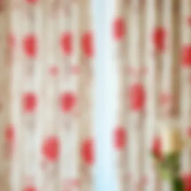 Intricate Floral Designs in Curtains Elegant white and pink floral curtain pattern showcasing intricate designs