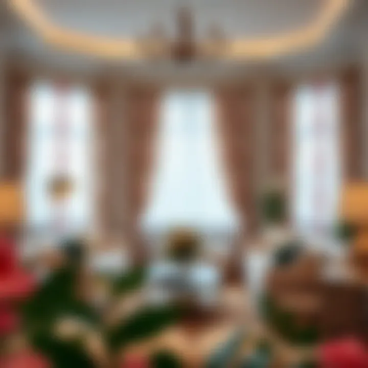 Transformative Living Room Decor Living room adorned with white and pink floral curtains enhancing the decor