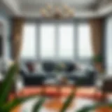 Elegant living room showcasing a stylish couch cover