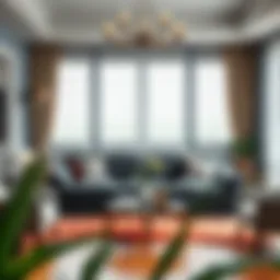 Elegant living room showcasing a stylish couch cover