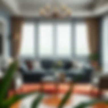 Elegant living room showcasing a stylish couch cover