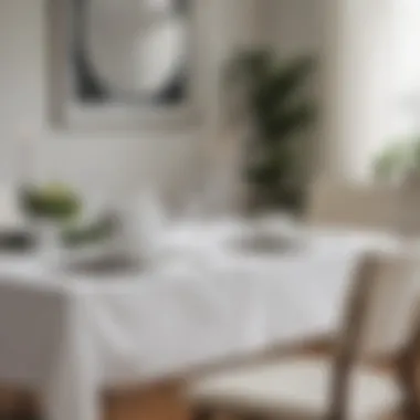 Elegant white table linens enhancing a modern dining setup