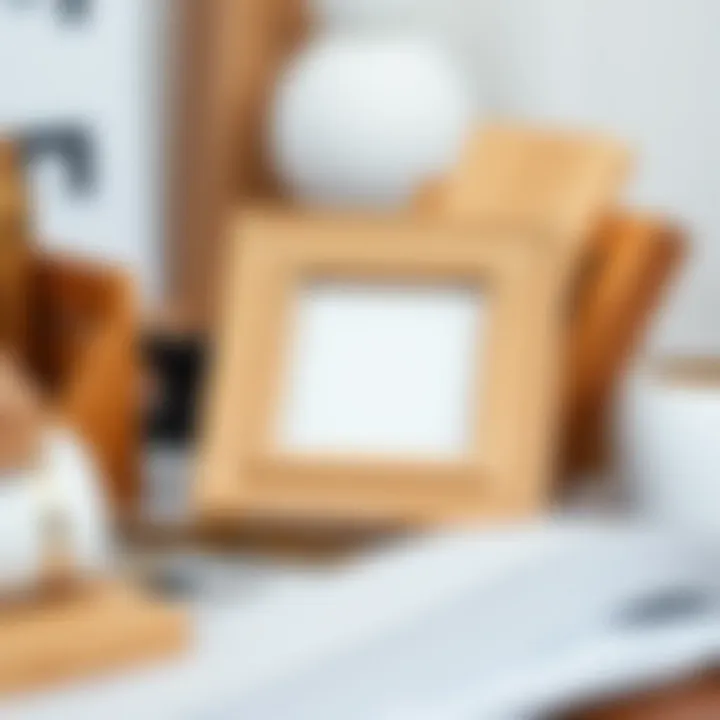 Materials in Small Collage Frame Crafting Close-up of materials used in crafting small collage frames