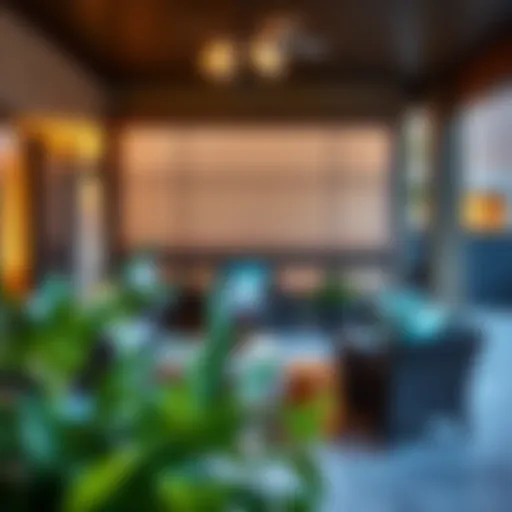 Elegant outdoor space with discount blinds