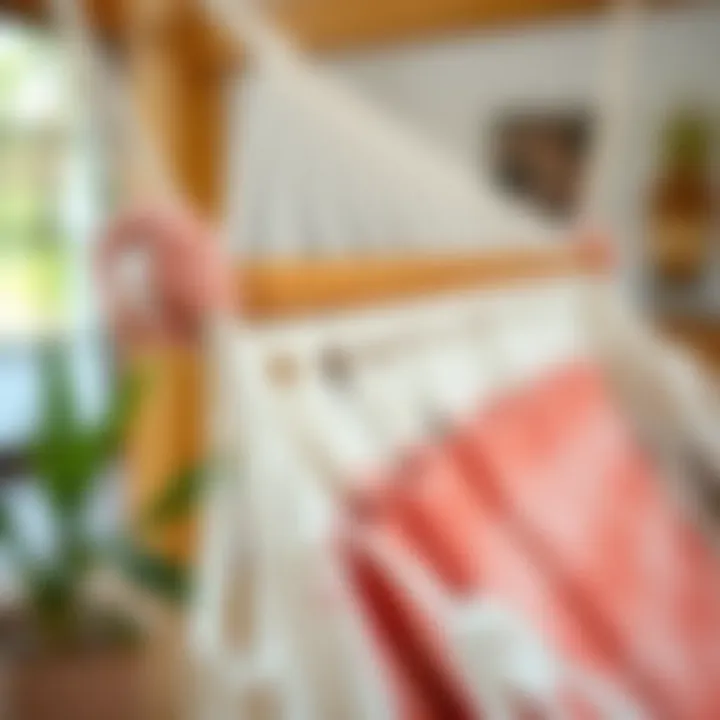 Close-up of durable materials used in hammock stand construction