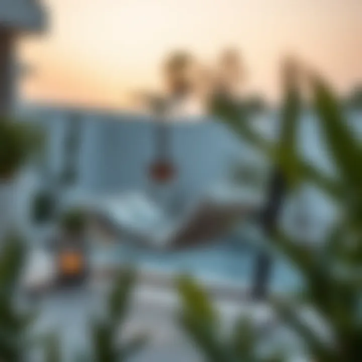 Relaxation scene featuring a hammock stand on a patio