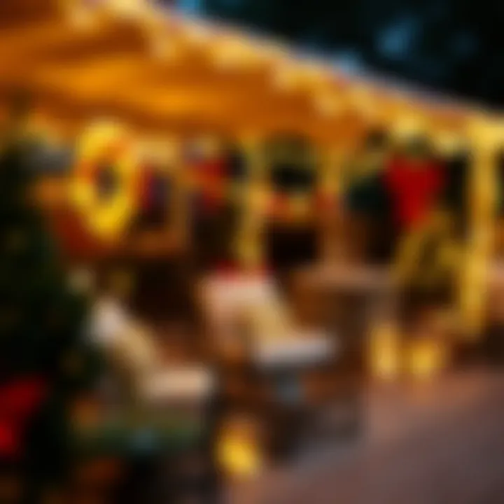 Black string lights enhancing an outdoor festive setting