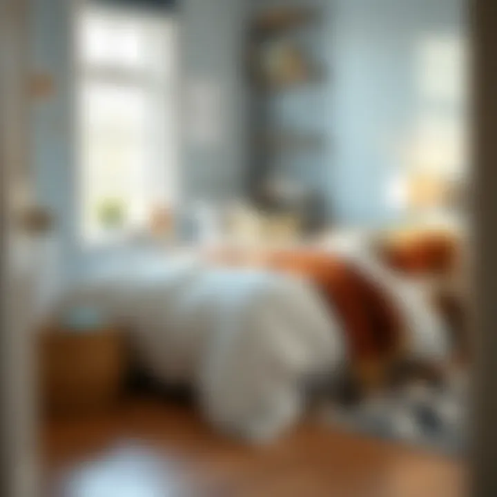 A stylishly decorated child's bedroom featuring a twin comforter that complements the overall design.