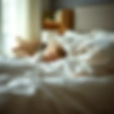 A comforting bedtime scene with a child snuggled under a twin comforter, emphasizing sleep quality.
