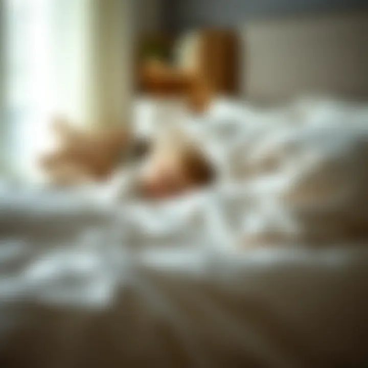 A comforting bedtime scene with a child snuggled under a twin comforter, emphasizing sleep quality.