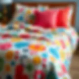 A beautifully designed children's twin comforter with vibrant colors and playful patterns.