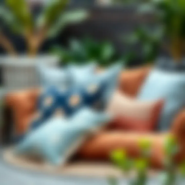 Stylish arrangement of various clearance patio cushions