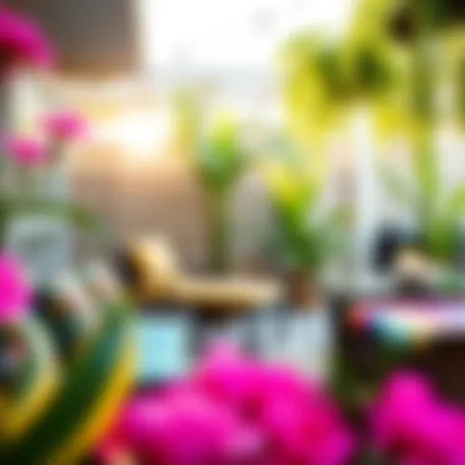 Vibrant outdoor cushions enhancing a patio setting