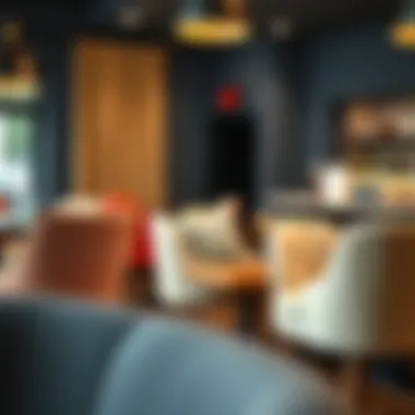 Variety of cloth bar chairs in different styles