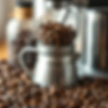 Close-up of freshly ground coffee beans