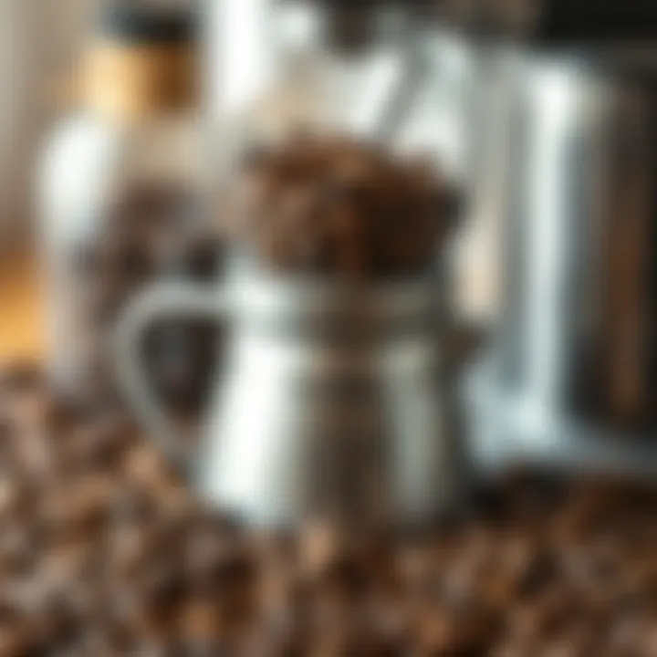 Close-up of freshly ground coffee beans