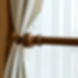 Elegant wooden curtain rod end fitting