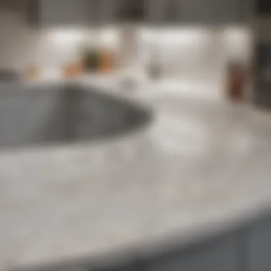 Installation of curved quartz countertops highlighting technique