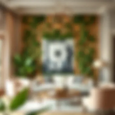 Elegant room featuring a fake trellis wall installation