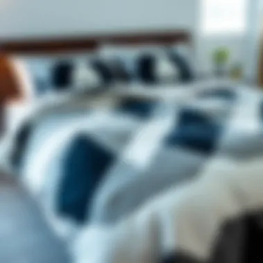 Modern comforter set featuring geometric patterns